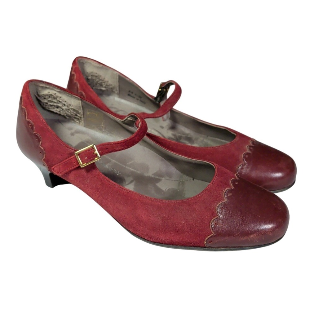 SAS Cate Shoes Heels Womens Size 8.5W Red Suede Formal Office Party
